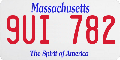 MA license plate 9UI782