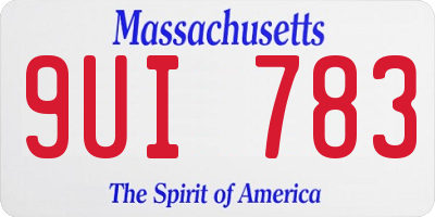 MA license plate 9UI783