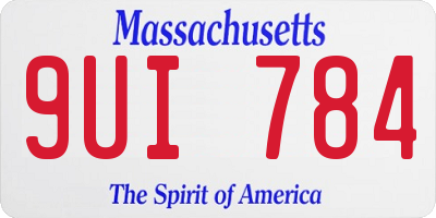 MA license plate 9UI784