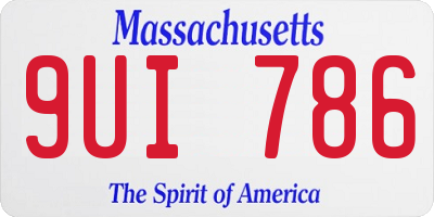 MA license plate 9UI786