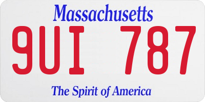 MA license plate 9UI787