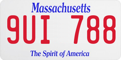 MA license plate 9UI788