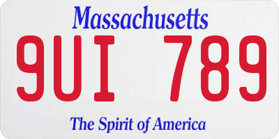 MA license plate 9UI789