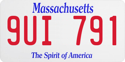 MA license plate 9UI791