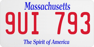 MA license plate 9UI793