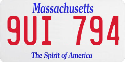MA license plate 9UI794