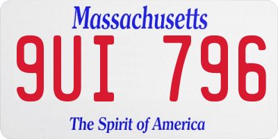 MA license plate 9UI796