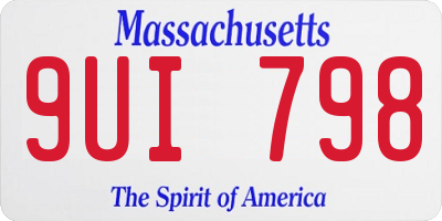 MA license plate 9UI798
