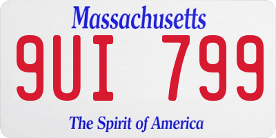 MA license plate 9UI799