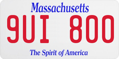 MA license plate 9UI800