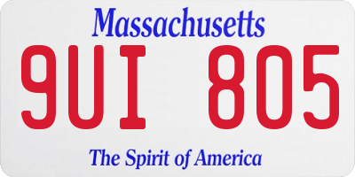 MA license plate 9UI805