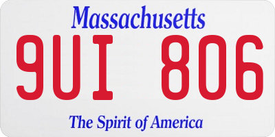 MA license plate 9UI806
