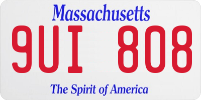 MA license plate 9UI808