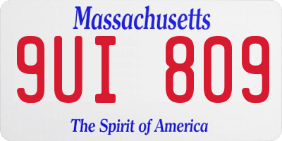 MA license plate 9UI809