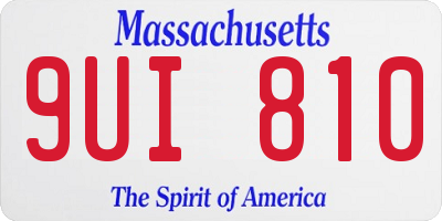 MA license plate 9UI810