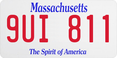MA license plate 9UI811