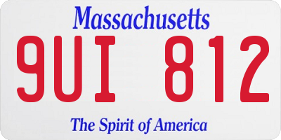 MA license plate 9UI812