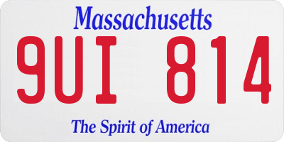 MA license plate 9UI814