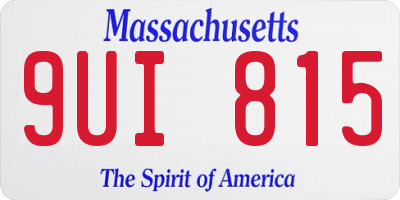 MA license plate 9UI815