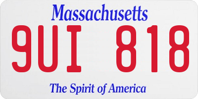 MA license plate 9UI818