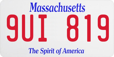 MA license plate 9UI819