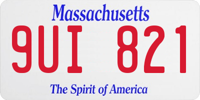 MA license plate 9UI821