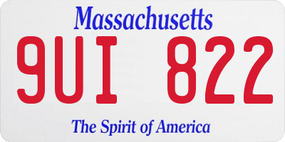 MA license plate 9UI822