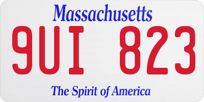 MA license plate 9UI823