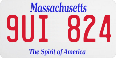 MA license plate 9UI824