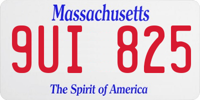 MA license plate 9UI825
