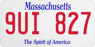 MA license plate 9UI827