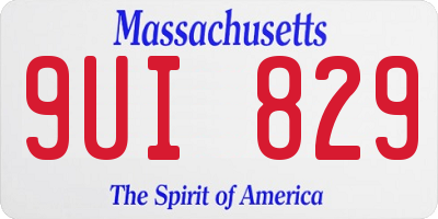 MA license plate 9UI829