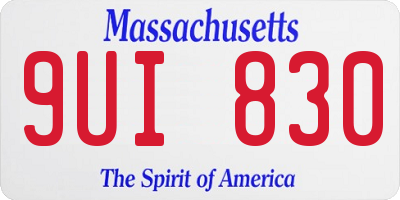 MA license plate 9UI830