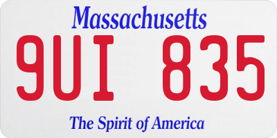 MA license plate 9UI835