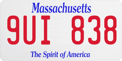 MA license plate 9UI838