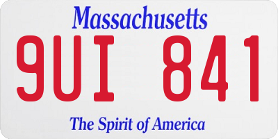 MA license plate 9UI841