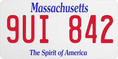 MA license plate 9UI842