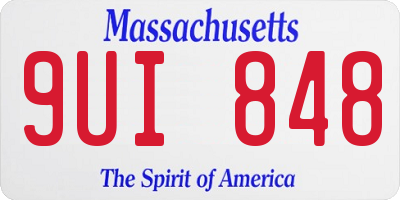 MA license plate 9UI848