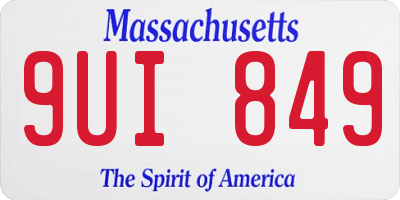 MA license plate 9UI849