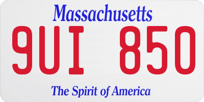 MA license plate 9UI850