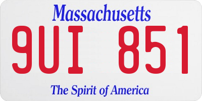 MA license plate 9UI851