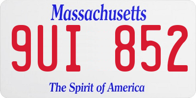 MA license plate 9UI852