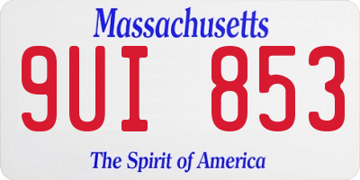 MA license plate 9UI853