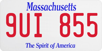 MA license plate 9UI855