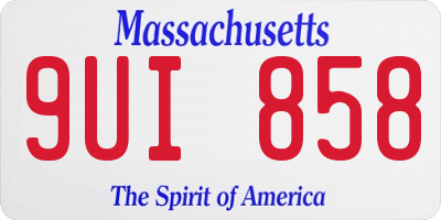 MA license plate 9UI858