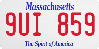 MA license plate 9UI859