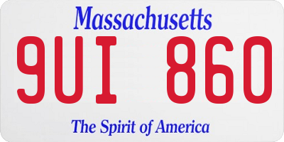 MA license plate 9UI860