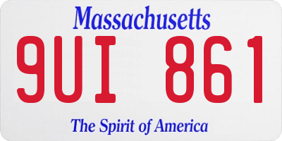 MA license plate 9UI861