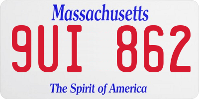 MA license plate 9UI862