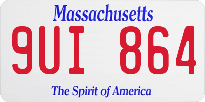 MA license plate 9UI864